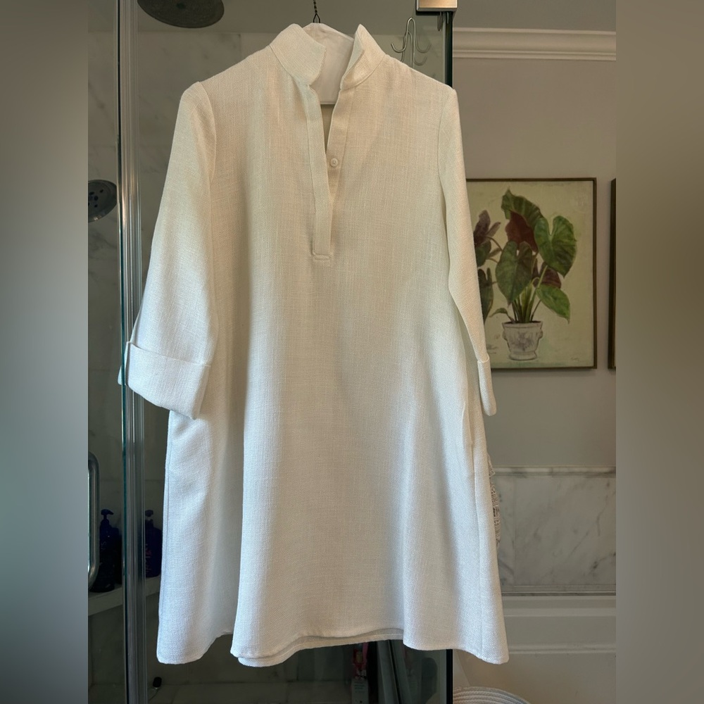 NWOT White Basket Weave Megan Dress Small - Picture 2 of 4